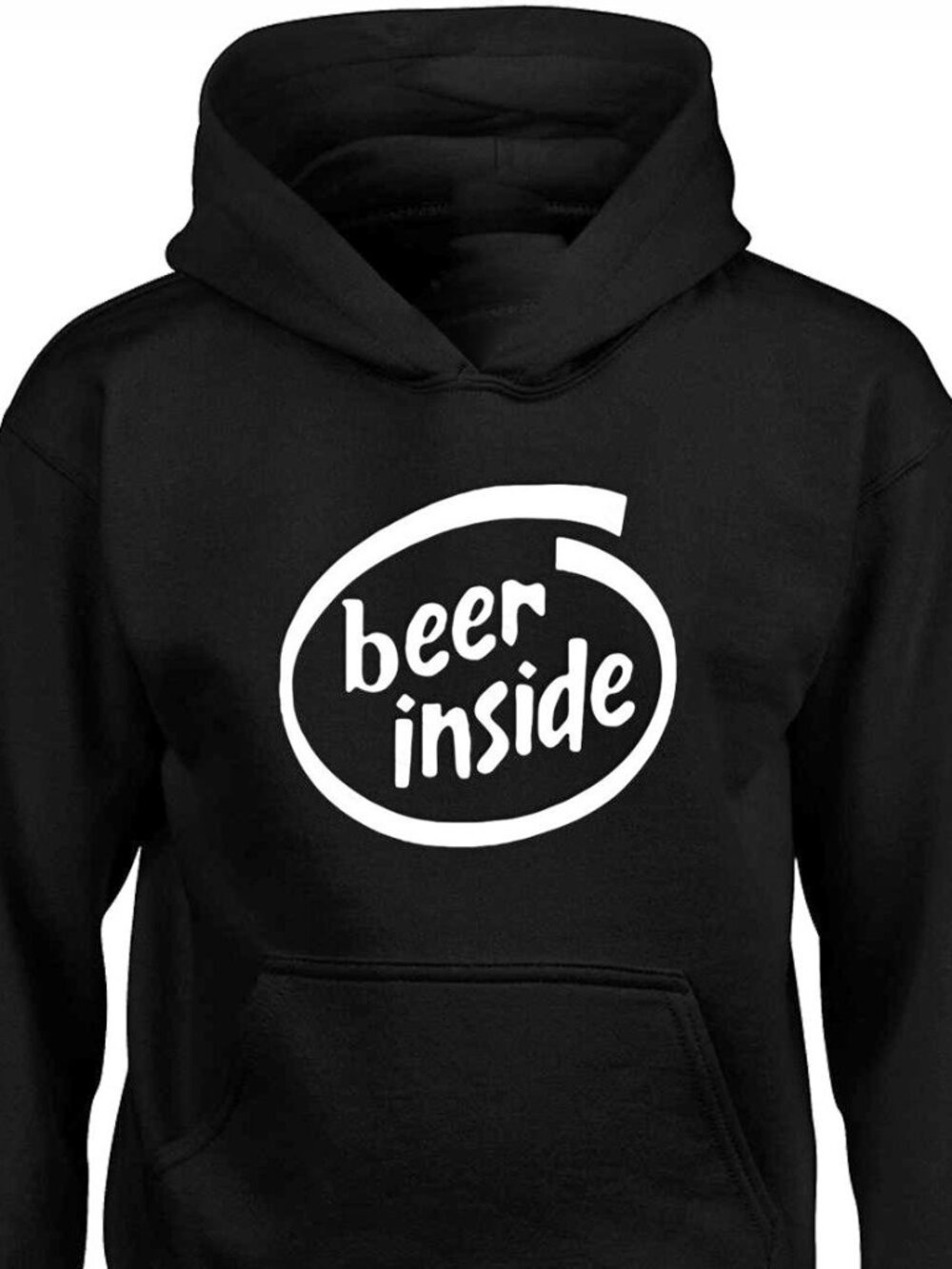 New Beer Inside Black Hoodie Fleece Sweatshirt